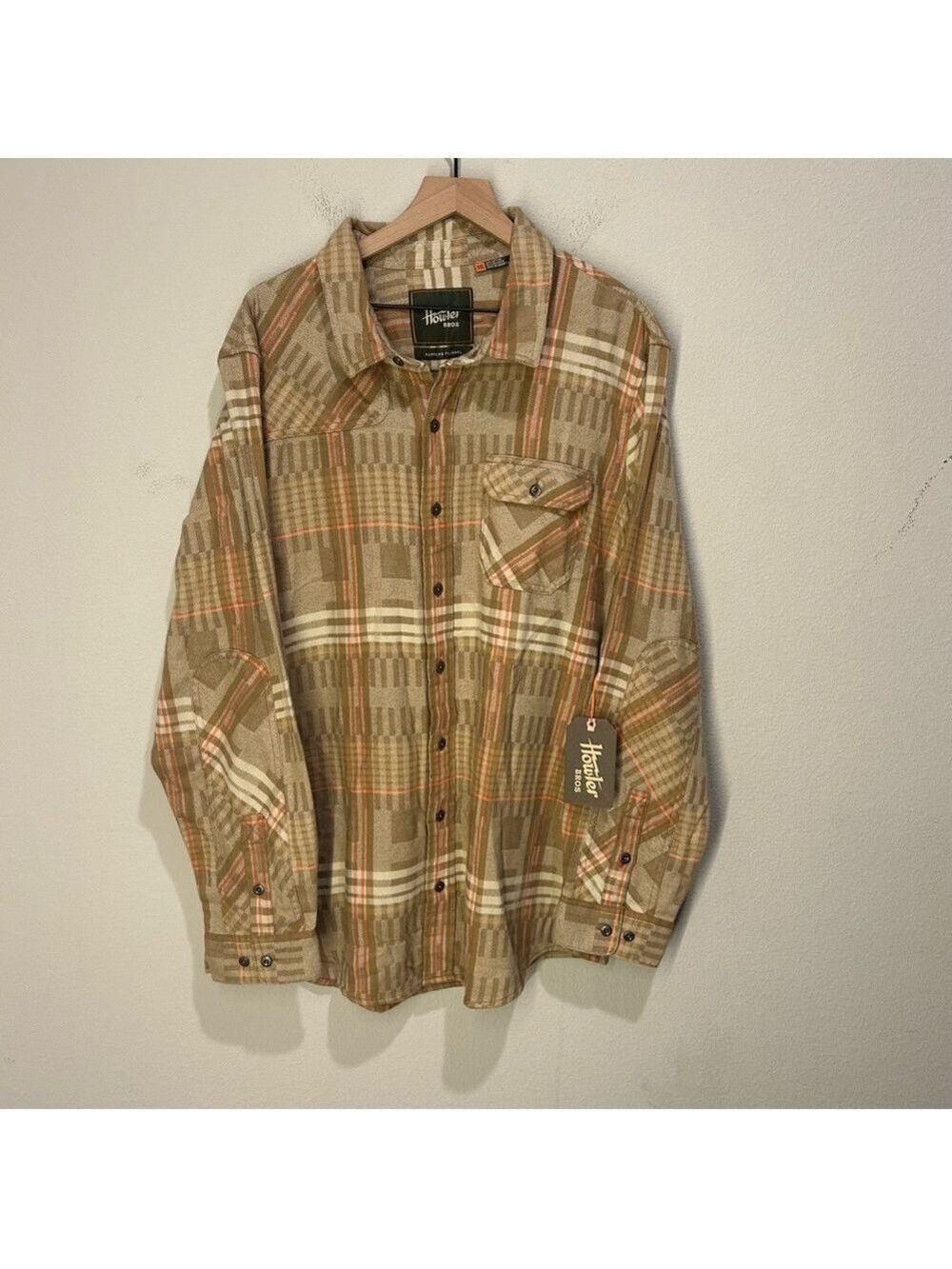 Howler Brothers Harker’s Flannel Shirt 2XL – Conor Plaid Natural – NWT